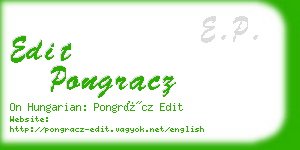edit pongracz business card